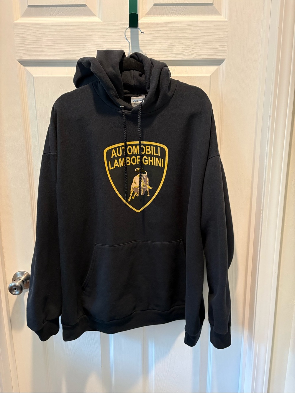 Lamborghini Black Hoodie with Gold Shield Graphic 2XL